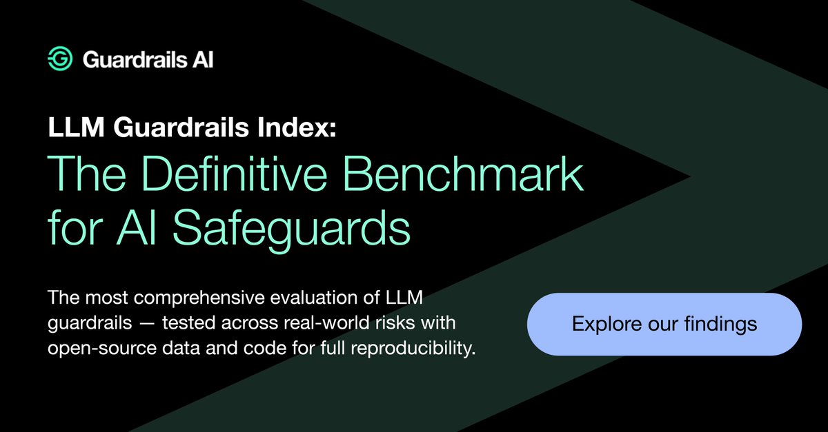 shreya rajpal (@shreyar) on Twitter photo 📣Announcing Guardrails Index!!🎉
We’ve come a long way since we first launched <a href="/guardrails_ai/">Guardrails AI</a> in 2023, with guardrails now a pretty standard part of AI platforms everywhere
BUT how performant are guardrails really?!
I’m CONSTANTLY surprised by the lack of benchmarks for this 📣Announcing Guardrails Index!!🎉
We’ve come a long way since we first launched <a href="/guardrails_ai/">Guardrails AI</a> in 2023, with guardrails now a pretty standard part of AI platforms everywhere
BUT how performant are guardrails really?!
I’m CONSTANTLY surprised by the lack of benchmarks for this