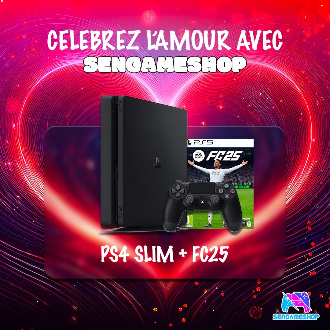 sengameshop's tweet photo. Célébrez l’amour avec Sen Game Shop !

- Xbox Series X scellée dans sa boîte à 330.000 FCFA
- PS4 Slim + FIFA 25 à 110.000 FCFA
- Manette PS5 DualSense à 45.000 FCFA
Commandez vite au 77 810 78 83. https://t.co/xozTW2Hfdm