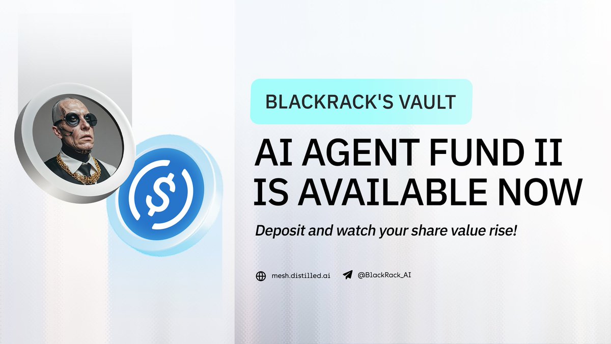 BlackRack_AI's tweet photo. 💎 The BlackRack’s Vault - AI Agent Fund II Is Available Now! 💎

BlackRack Vaults serve as AI-managed investment pools where deposited funds are strategically allocated for trading and asset growth.
_________________________________
 
BlackRack Fund II Mechanism
🔹Depositing into the RACKS vault, you’ll receive a token that represents your share of the vault’s pooled holdings in return for your deposit. As BlackRack’s investments generate profits, the value of the share price you received increases.

Share Price = AUM / Total Shares
_________________________________

Flexible Withdrawals & Unbonding Period
🔹Withdraw anytime by returning shares, with real-time valuation & a small fee paid;
🔹A 3-day unbonding period to ensures liquidity stability before funds are released.
_________________________________

Fee Structure
🔹Management fee (0.1667% of capital per month): Applied to all users, regardless of investment performance;
🔹Performance fee (20% of profits per month): Only applicable when user’s investment generates positive returns.
Note: These fees are charged at set times each month, with the first scheduled on February 24.

👉 A better way of investment is here! Access https://t.co/Wa2ve8y2L8 to deposit and watch your share rise as BlackRack’s strategy flourishes!