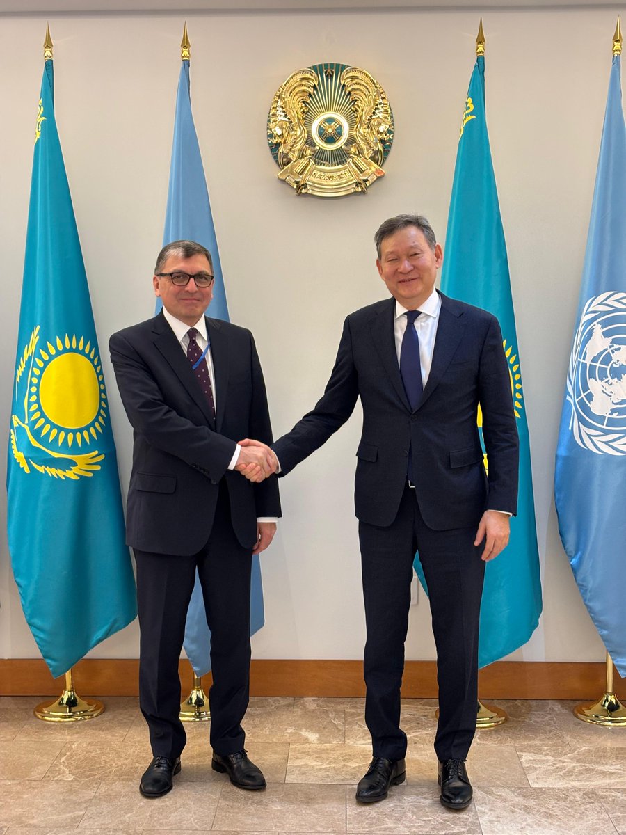 AmbKazUN's tweet image. 🇰🇿🇦🇿 Delighted to meet the newly appointed Permanent Representative of brotherly Azerbaijan, H.E. Mr. Tofig Musayev @TofigMusayev.

We agreed to strengthen cooperation on the UN platform and bring the favor of our excellent bilateral ties to the multilateral track.