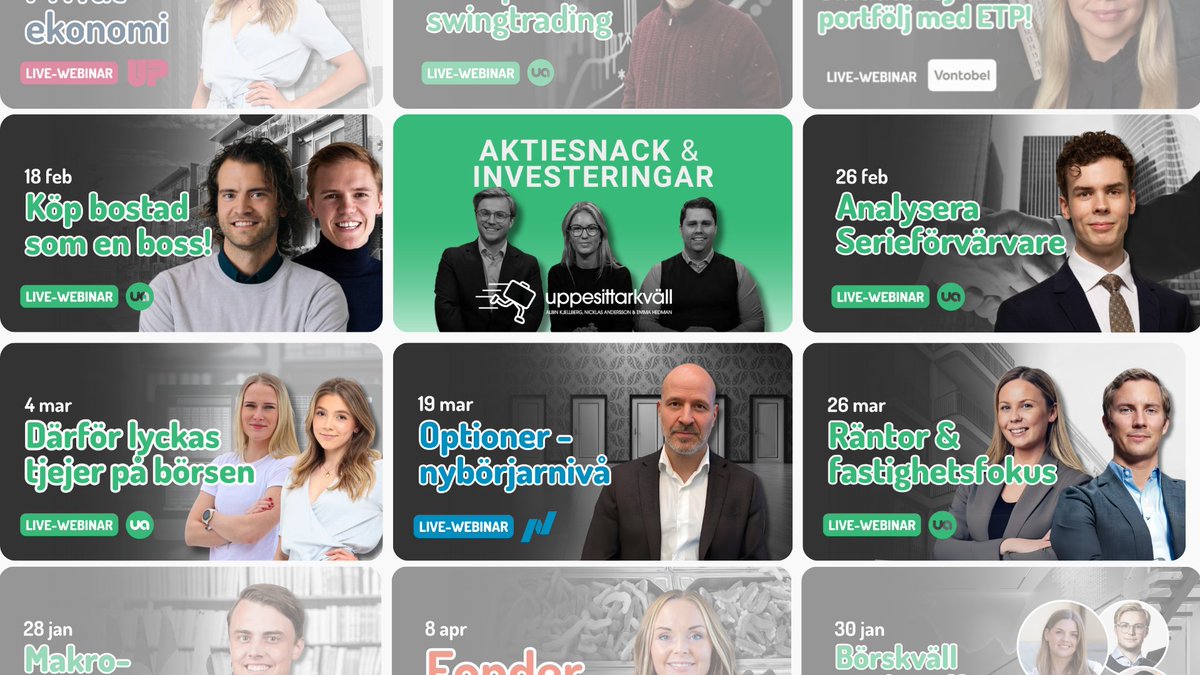 Ojojoj, nu finns det verkligen något för alla! Nyfiken på fastigheter? aktier? swingtrading? optioner? serieförvärare? Check, check, check, check OCH check. ✅ ✅ ✅ ✅ ✅ 

lnkd.in/dc_4ZK6n