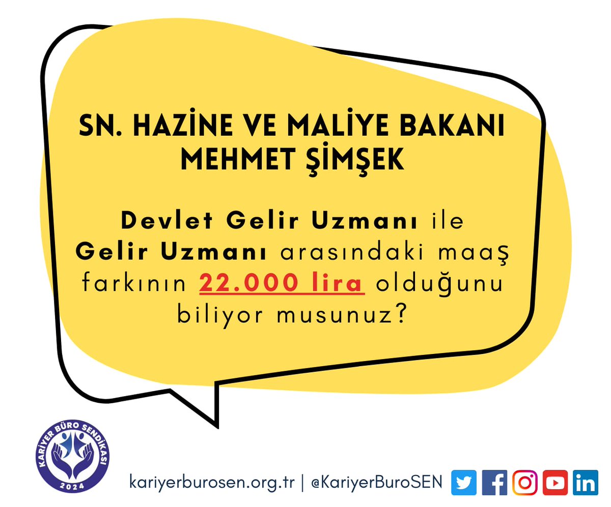 muhammetbaskan6's tweet photo. Sayın bakanım bizler diğer Kariyer Uzmanları gibi aynı sınavlarla uzman olduk ancak 666 sayılı KHK ile ayrıştırıldık. Kültür uzmanı ile aramızda 22 Bin TL fark var. #kariyeruzmanıayırma @KariyerBuroSEN @memetsimsek @HMBakanligi @gibsosyalmedya https://t.co/j5gtAR75FM