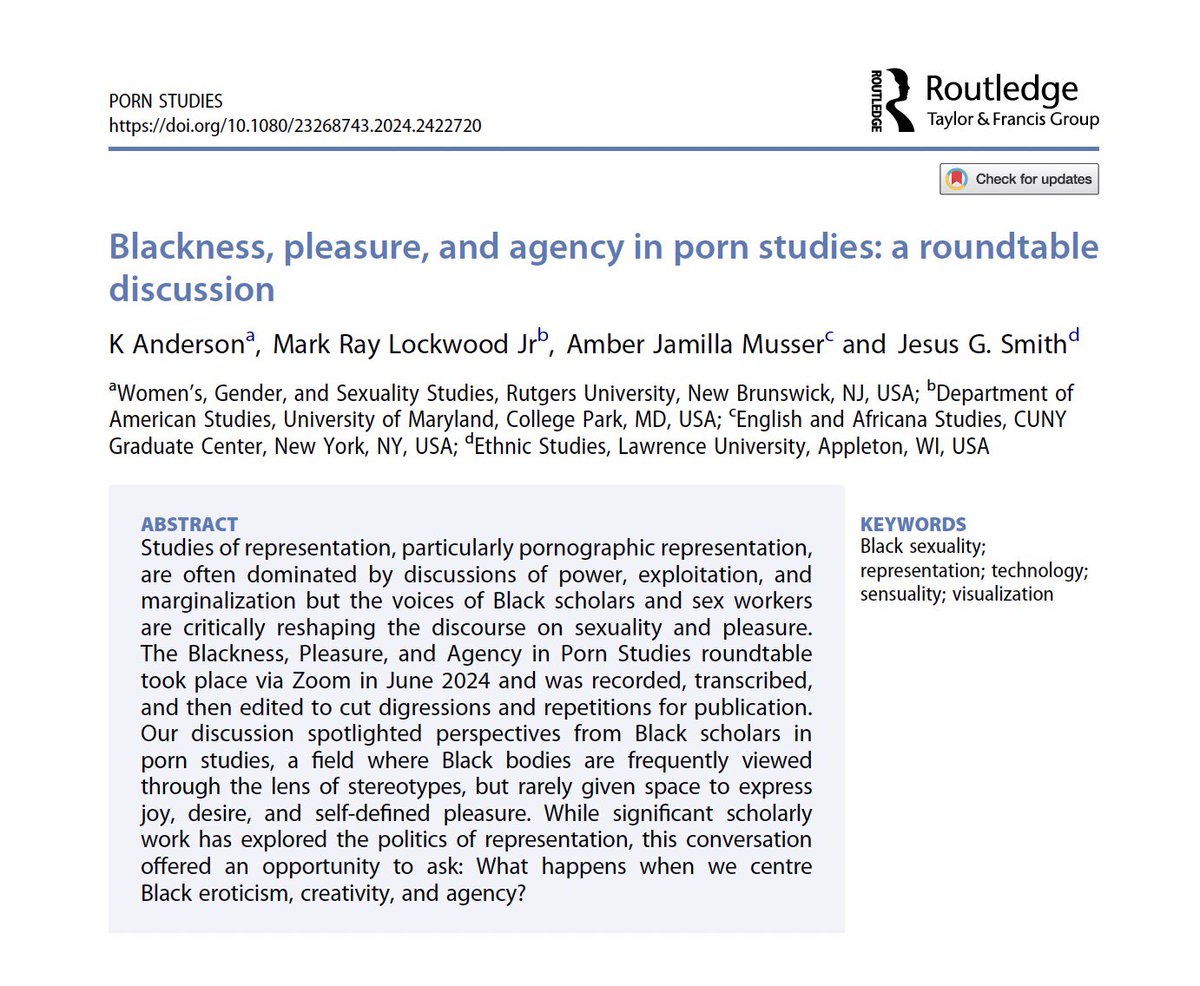 lil miss kryptolude (@mxka___) on Twitter photo feeling very proud! i talk about desiring reconsiderations of how pleasure is theoretically deployed in Black Studies + Porn Studies, my fascination with technology + black trans porn, and why 19th century U.S southern magazines and runaway ads are pornographic material. feeling very proud! i talk about desiring reconsiderations of how pleasure is theoretically deployed in Black Studies + Porn Studies, my fascination with technology + black trans porn, and why 19th century U.S southern magazines and runaway ads are pornographic material.