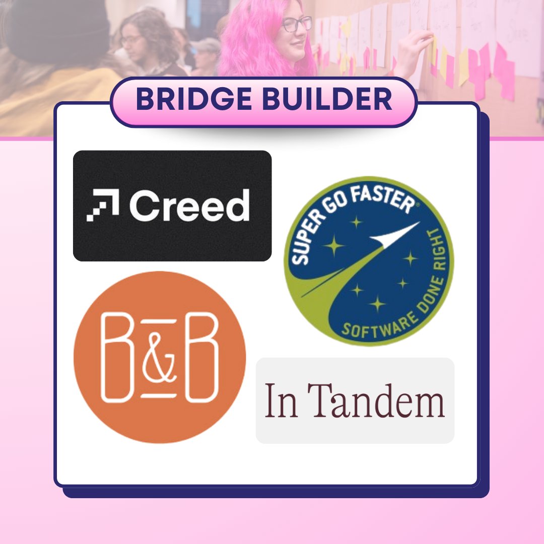 HackTheGap's tweet image. The hackathon is less than 2 weeks away, and we can’t wait! Stickers? Ordered. Snacks? Picked. Surprises? Loading… 👀

Huge THANK YOU to our Bridge Builder sponsors for making it all possible! 🌉
✨ @creed_all_in 
✨ @supergofaster
✨ Bread &amp;amp; Butter Ventures
✨ In Tandem