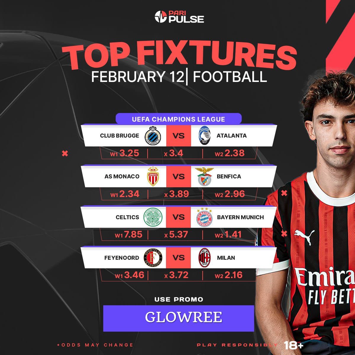 Play this 20 odds live on <a href="/paripulseng/">PariPulse Nigeria</a> 🤯
 
Code 👉 EUY61.

Not yet on PARIPULSE ?
Register now using the link👇👇👇

pari-pulse.com/Glwr

You get 300% bonus on your first deposit when you register with my promo code 

Promo Code👉 GLOWREE