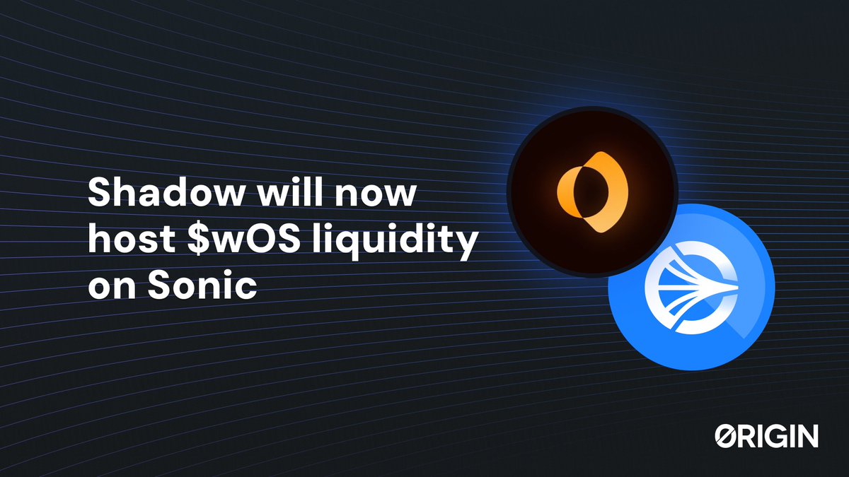 Origin Sonic is coming to @ShadowOnSonic 🔹 Shadow, a concentrated  liquidity layer & exchange, will host $wOS liquidity on the  @SonicEcosystem, offering deep liquidity & minimal slippage. $wOS has  received a gauge