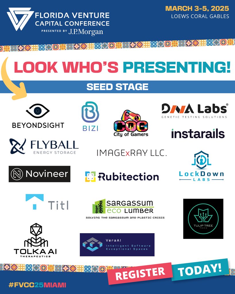Look Who's Presenting at #FVCC25MIAMI! 💥 Register Today: bit.ly/FVCC25MIAMIReg… 

🤩: <a href="/CoGfuture/">City of Gamers Official</a> @haddylife <a href="/_kalogon/">Kalogon®</a> @novineer <a href="/QwikCutSports/">QwikCut Sports</a> <a href="/SpontivlyData/">Spontivly</a> <a href="/VerdeGoAero/">VerdeGo Aero</a> <a href="/dnalabs_/">DNALabs</a> <a href="/mavi_io/">Mavi.io - OnMyWay™ Commerce</a> <a href="/Medzown/">Medzown | Precision Medicine at Scale</a> <a href="/PrescientAI/">Prescient AI</a> <a href="/Rubitection/">Rubitection</a> @titl_co @healthmedoctors <a href="/NeuroSyncInc/">NeuroSync</a> &amp; more!