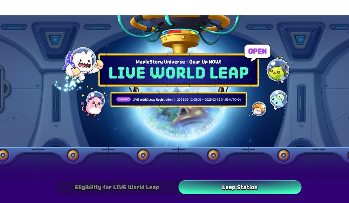 mokodaogg's tweet image. Attention, Maplers 🚀  

Leap Station is now LIVE on @MapleStoryU! 🌟 

If you’ve completed all required quests during the Gear Up period, you can transfer your character when MSU launches!  

📅 Feb 12, 2025 – Mar 12, 2025 (UTC+0)  

Stay tuned for more updates🔥
