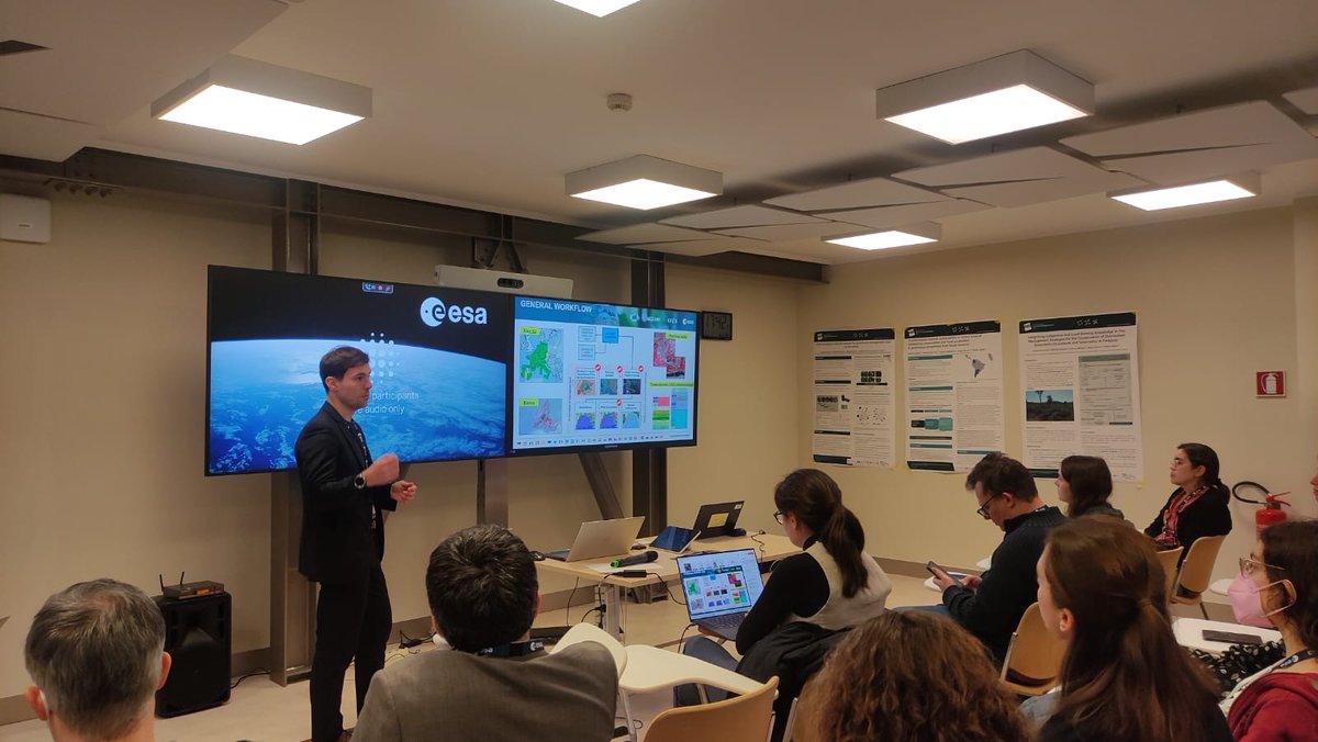 Cotesa_GT's tweet photo. 🌍🚀 #BIOSPACE25: Our colleague @javierbecerra10  presented our AI-based, semiautomatic approach using Super-Resolved Sentinel-2 for extended LULC data at EEA CLMS Protected Areas. 🔍🌱 https://t.co/fuWJxVuFip