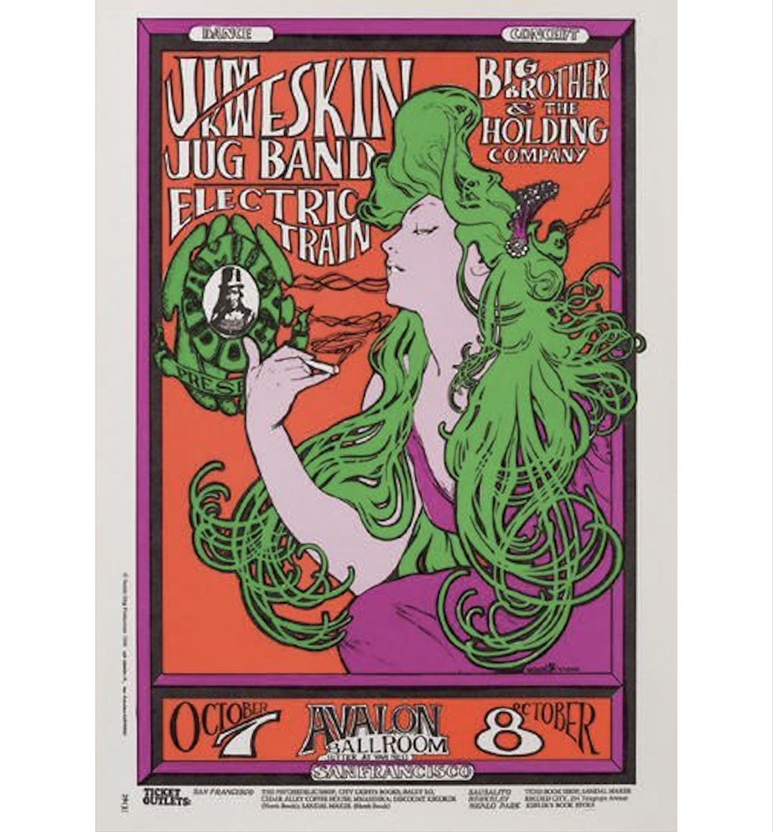 Very nice to see this promotional poster included in an upcoming exhibit of the work of Alphonse Mucha at <a href="/PhillipsMuseum/">The Phillips Collection</a>:

Stanley Mouse and Alton Kelly, “Jim Kweskin Jug Band—Avalon Ballroom, Oct. 7-8, 1966”
|
More about the exhibit from <a href="/DCMagazineML/">DC magazine</a>: dc.capitolfile.com/phillips-colle…