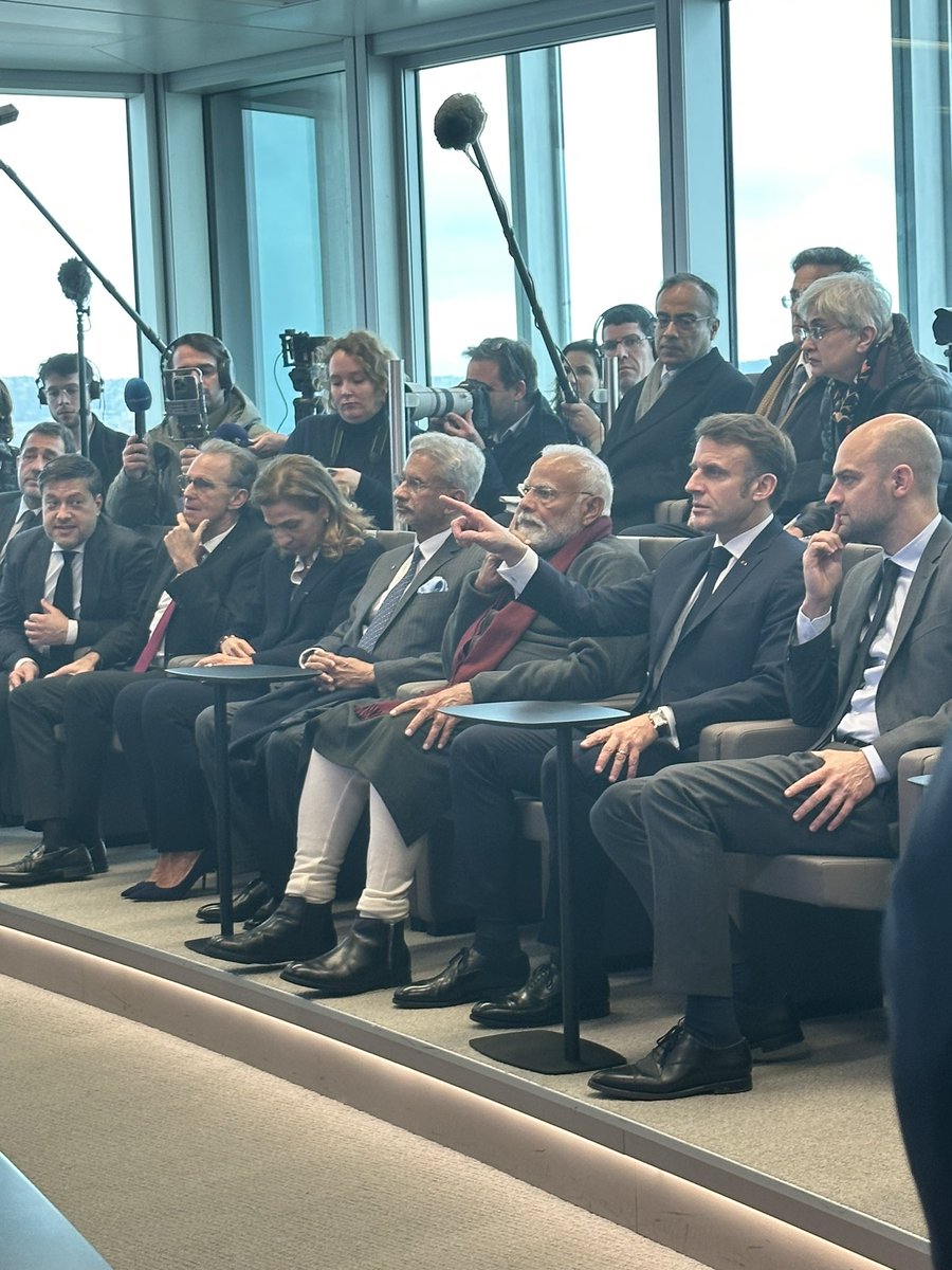 Aujourd’hui, la France 🇫🇷 et l’Inde 🇮🇳 se retrouvaient à Marseille chez <a href="/cmacgm/">CMA CGM Group</a>. Quel meilleur endroit pour observer la carte du monde et naviguer sur les océans ? 
🗺️ 🌏 🌊 🚢