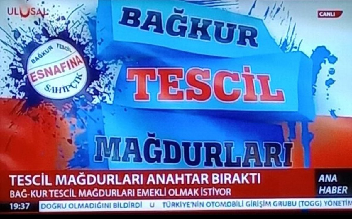 Bağkur TESCİL Mağdurlarına Verilen SÖZ !!
Vergi Ve Oda Kaydı Varsa çözeriz Taimatı Verdim Diyeli 3 sene Oldu  Halen Talimatınız Yerine gelmedi.
Lütuf Yada İlave Hak İstemedik.
Hakkımız Olanı İstemiştik!!
<a href="/herkesicinCHP/">CHP 🇹🇷</a> 
<a href="/eczozgurozel/">Özgür Özel</a> 
<a href="/ekrem_imamoglu/">Ekrem İmamoğlu</a> 
<a href="/tcbestepe/">T.C. Cumhurbaşkanlığı</a> 
<a href="/tc_cimer/">Cimer</a>