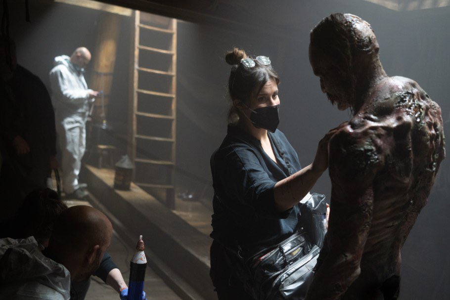 Bill Skarsgård behind the scenes as Count Orlok in Robert Eggers’ Nosferatu.