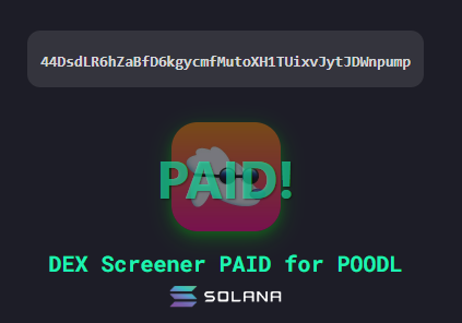 Dexscreener is now Paid for $POODL!