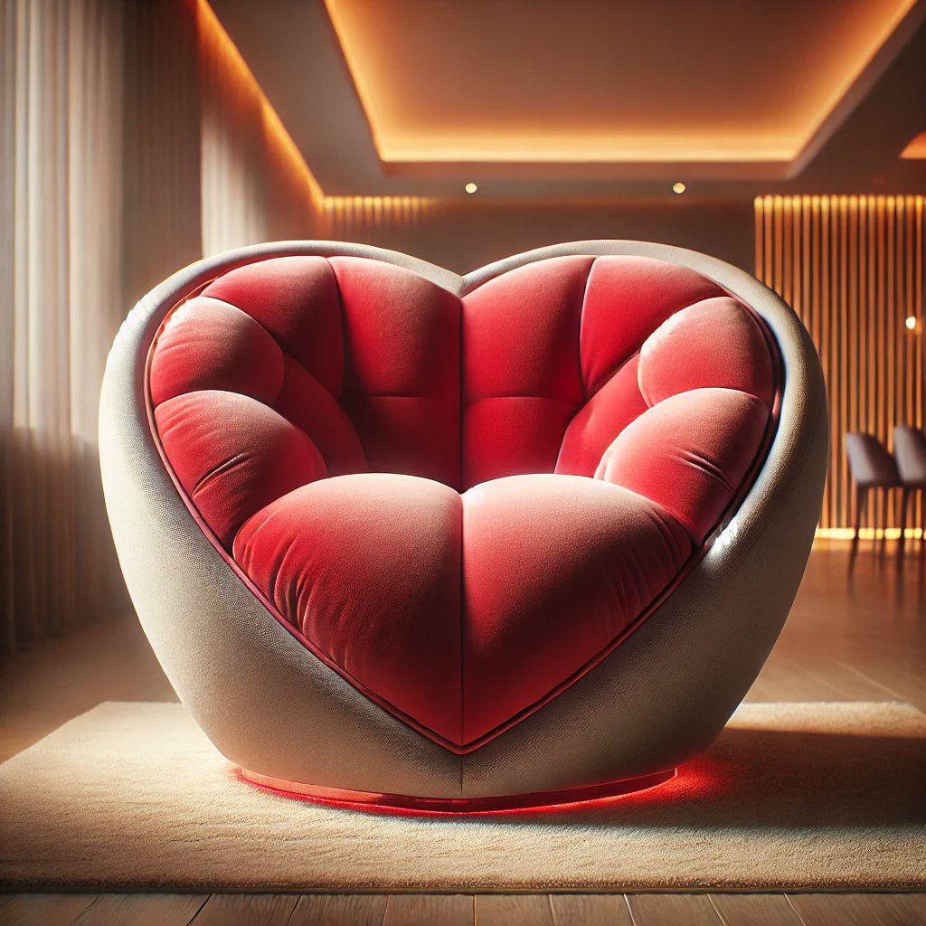 Jackielthequeen's tweet photo. 🛋️❤️ A heart-shaped sofa—where love takes a seat, conversations flow, and every cuddle feels like home. Because the best moments are shared where hearts meet. 💕✨
#LoveInEveryCorner #RomanticComfort #eTatos #AIArtistCommunity https://t.co/fNvGqAF5o1