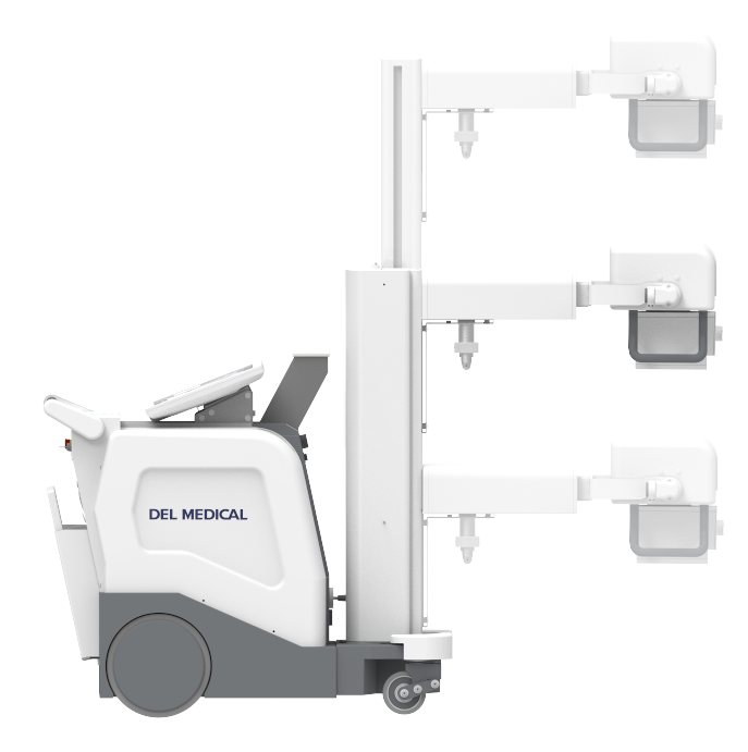 UMGDEL's tweet image. The Del Medical MDR is designed for mobile, effortless navigation in even the most demanding environments. Its compact tube head and collapsible column provide an unobstructed line of sight, allowing technologists to move safely and efficiently through crowded spaces. #MobileXray