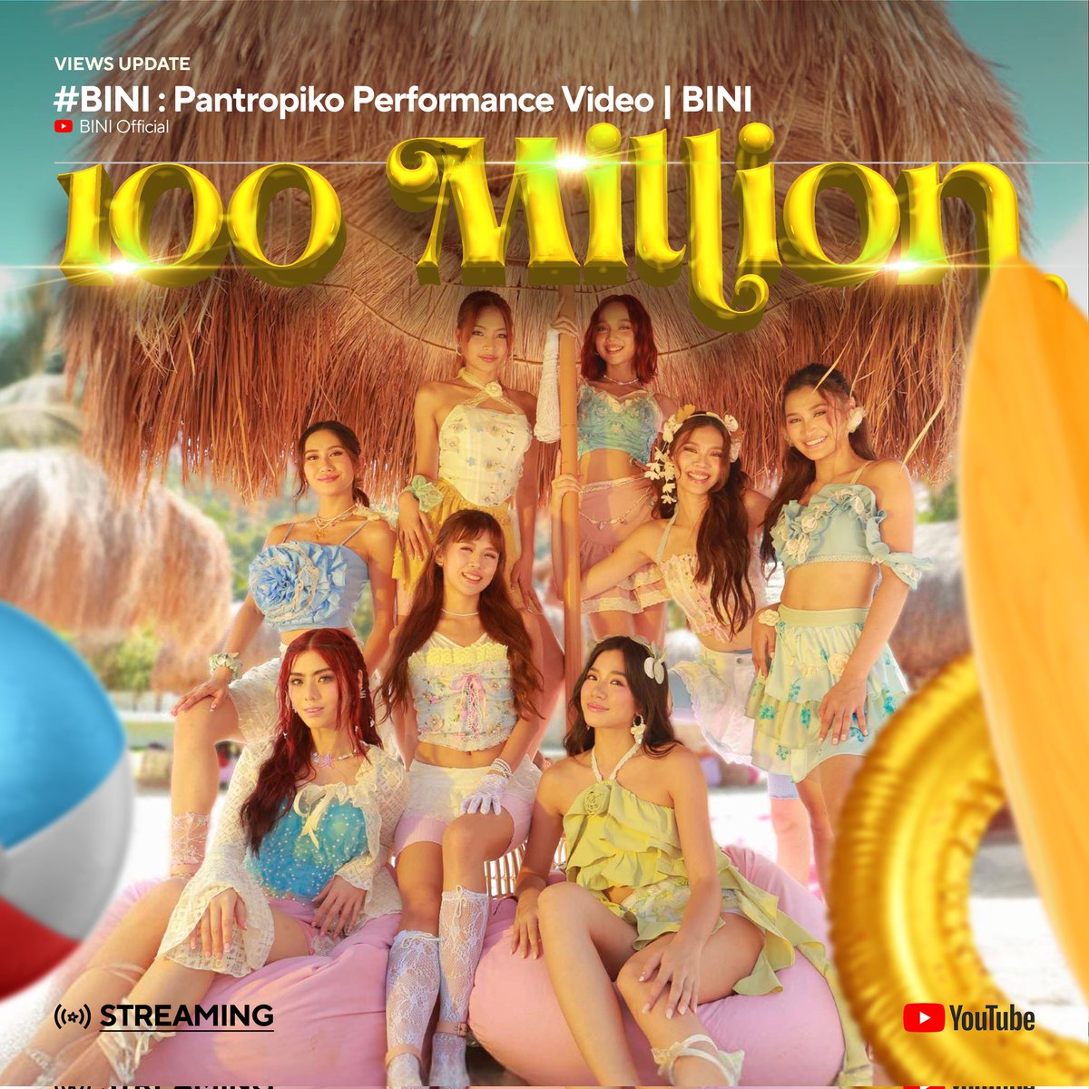 Pantropiko Performance Video has reached 100 MILLION VIEWS ‼️‼️‼️

A huge congratulations to BINI and BLOOMS for the unwavering dedication and hard work that brought us this milestone. Thank you to everyone who’s been part of this journey—here’s to even more milestones ahead!