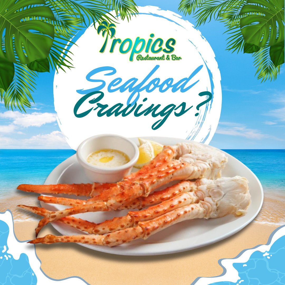 Wednesdays are for crab legs! Join us at Tropics for all-you-can-eat crab and an unforgettable dining experience! 🦀 #CrabNight #TropicsWV #SeafoodSpecial
