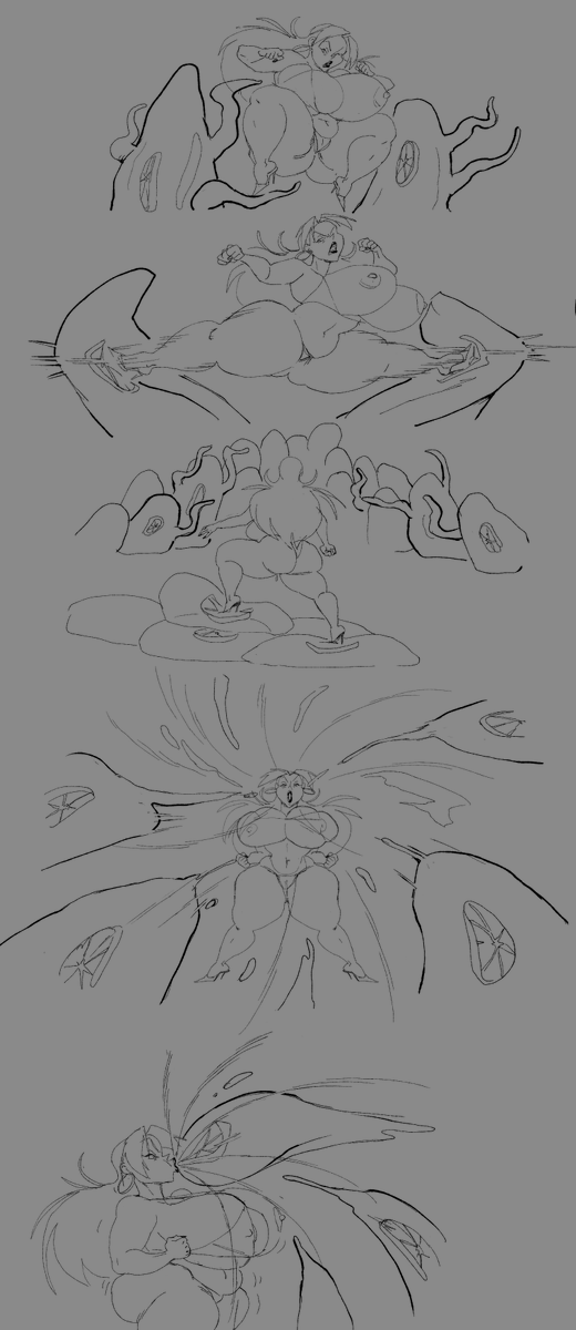 Another old comic I would like to revisit. The beach gets attacked by lemon lime flavored monsters, and Midori gets rid of them by sucking them all up. Of course getting fat from the process.