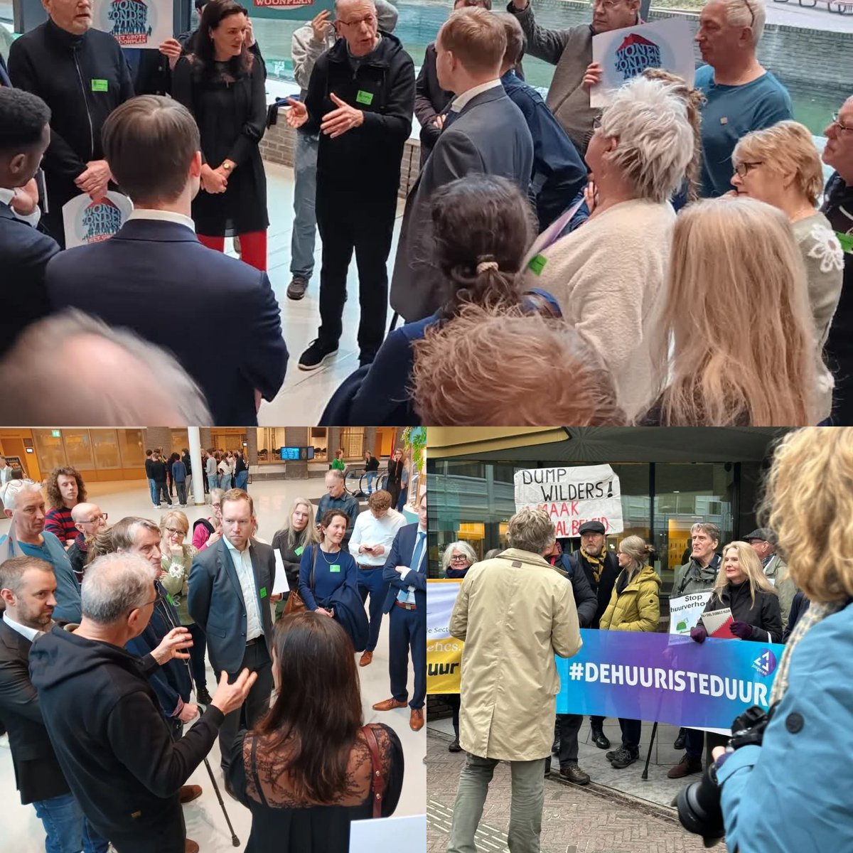 Vandaag met huurders naar de Tweede Kamer in actie tegen de huurverhoging. Er dreigt tot 5% huurverhoging voor sociale huurders. De PVV geeft niet thuis.  Maar wij zullen de strijd niet staken!