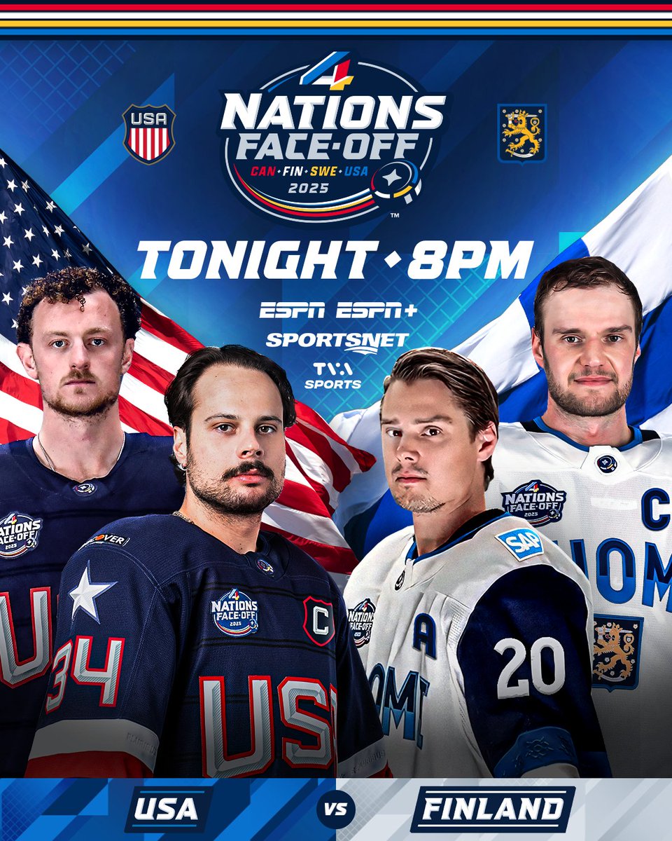 NHLPR's tweet image. 20-goal scorers are aplenty when 🇺🇸 and 🇫🇮 drop the puck for their first game of the #4Nations Face-Off. 🚨 #NHLStats 

Where can fans around the world watch the first-of-its-kind tournament? Right here ➡️  nhl.com/news/4n-intern…