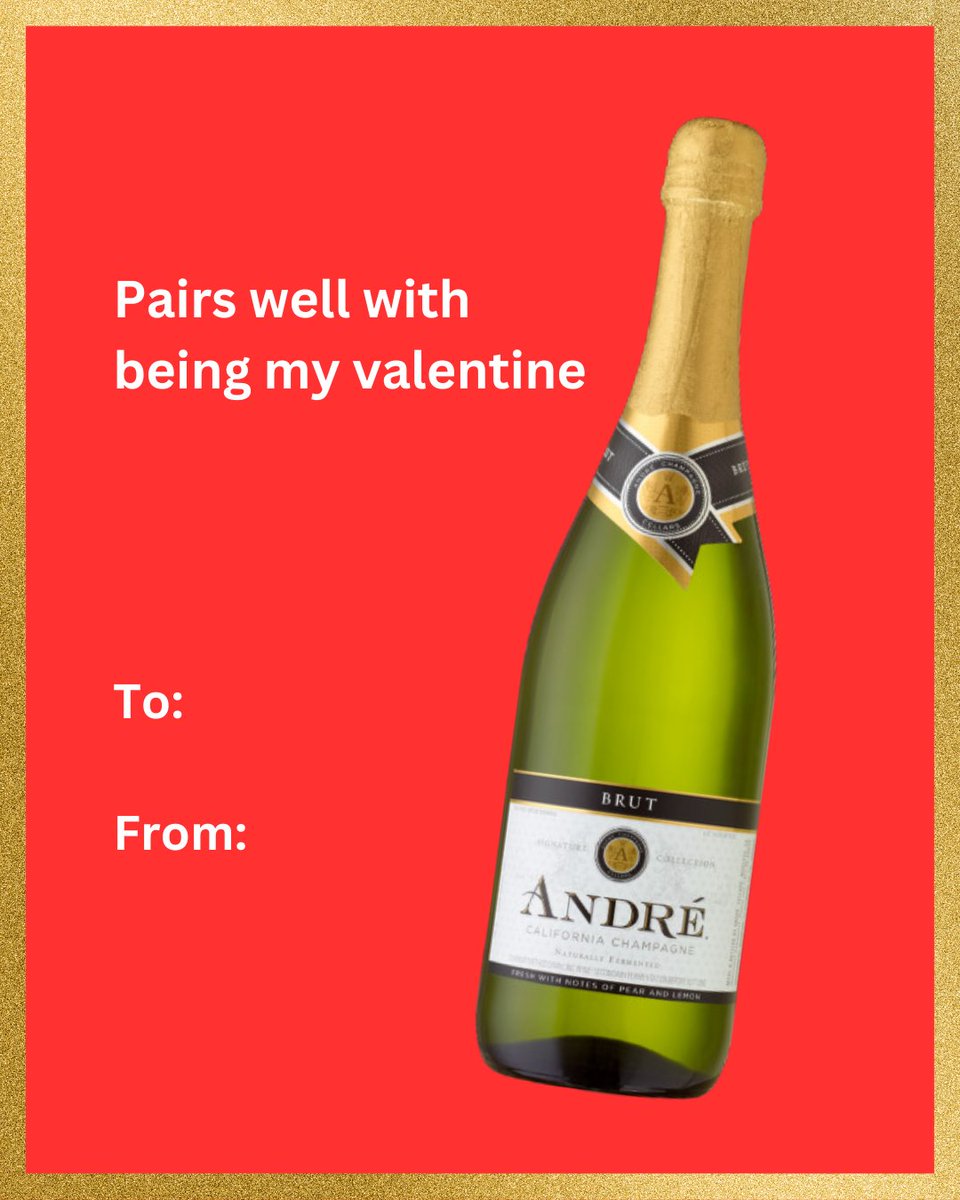Still need a Valentine's Card? We got ya covered!💌💕

Send this to your valentine and pop open some André to celebrate! Here's the link to find near you: andre-champagne.com/FindNearMe 🔗