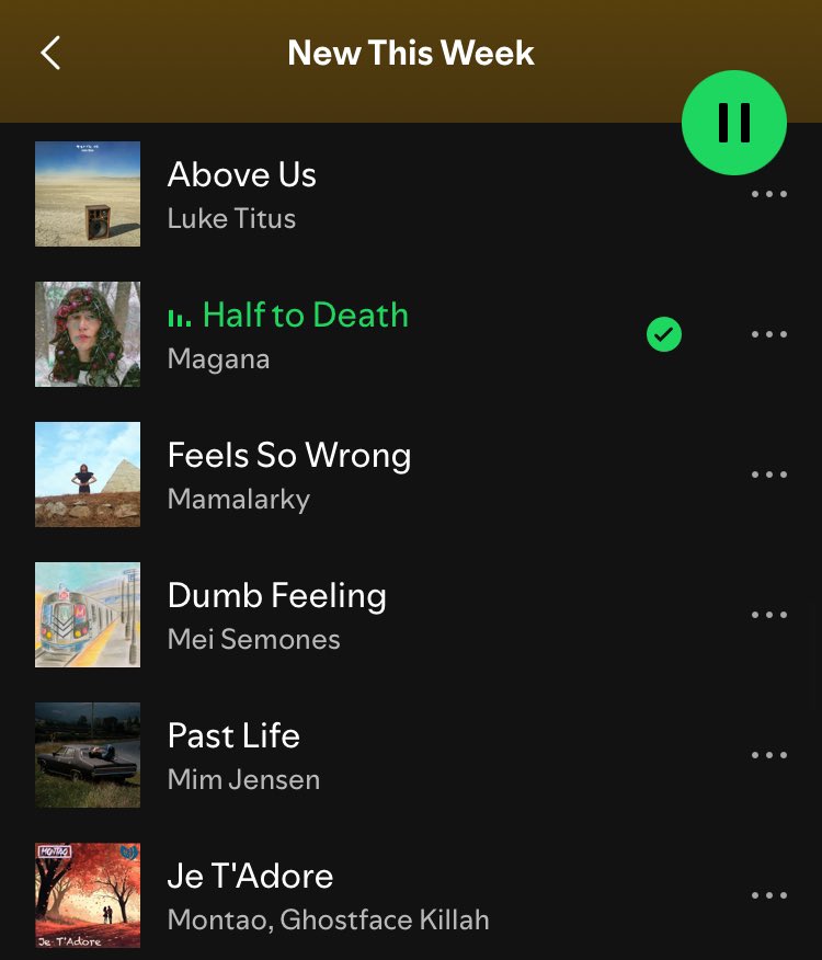 It feels good, man.

<a href="/maganarama/">Magana</a> in <a href="/kexp/">kexp</a>’s “New This Week” playlist. ❤️

<a href="/HushHushRecords/">Hush Hush Records</a> is such a delight.

open.spotify.com/playlist/60Vay…