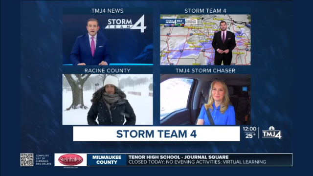 TDurianNEWS's tweet photo. Winter Weather Coverage on @tmj4 now. 
@WxBrendan @KristenWeather @mariammackar 
WATCH: https://t.co/e0FwfCmhAl https://t.co/wbEAj90rpW