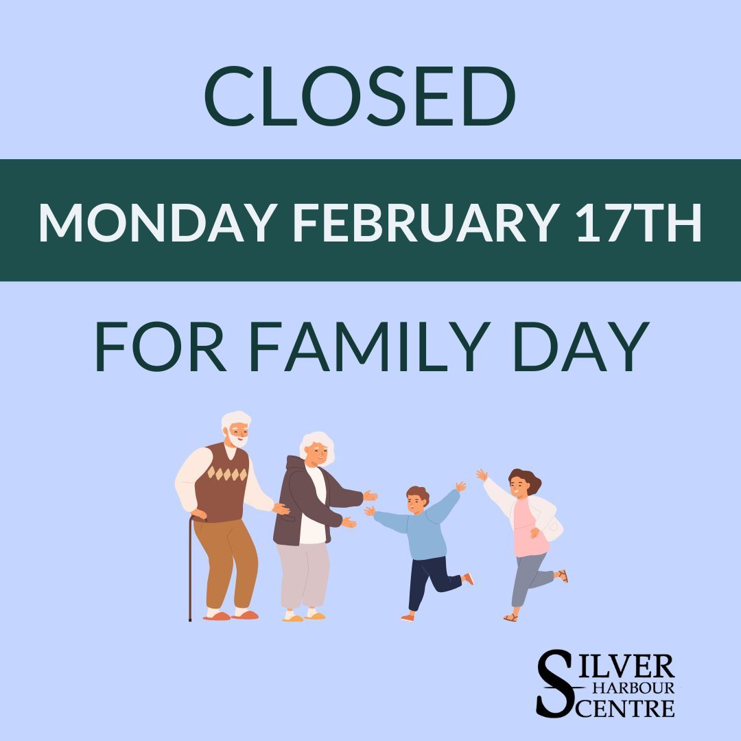 Mark your calendars! Silver Harbour will be closed on Monday, February 17th for the Family Day long weekend. We will reopen at 9:00 AM on Tuesday, February 18th.

Enjoy the long weekend! 💙