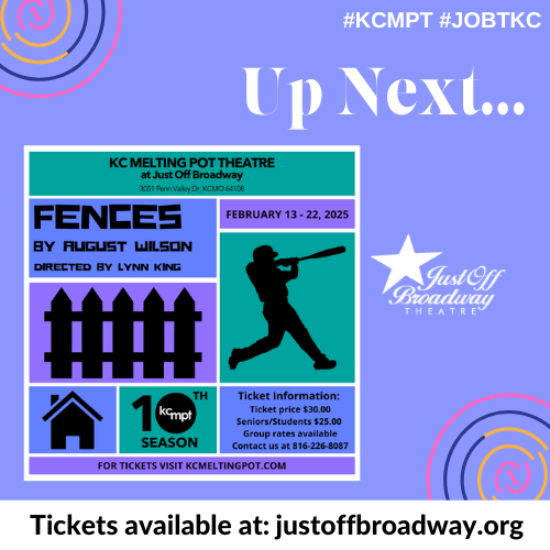 ⚾Up next is FENCES - our.show/KCMPT-FENCES

Fences explores the complexities of family, race, and identity in 1950s Pittsburgh. Troy Maxson struggles to reconcile with his past while navigating the challenges of fatherhood and marriage.
--- 
#JOBTKC in @kcmoparks | #KCtheatre
