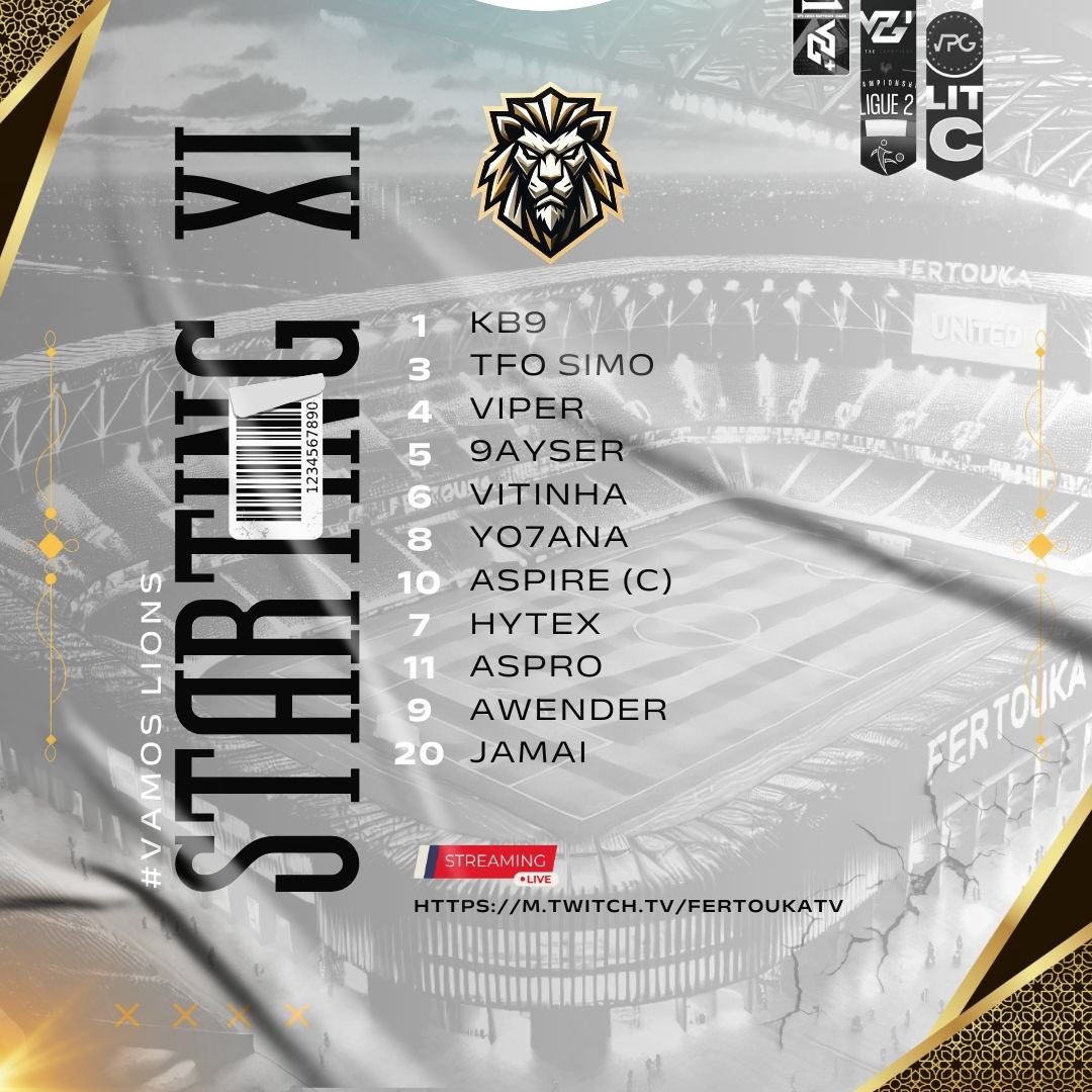 Fertouka United ๐ฒ๐ฆ (@fertoukaunited) on Twitter photo ๐จOur Starting XI for tonightโs battles
#teamTFO
<a href="/VPGFrance_/">VPG France</a>
<a href="/SwissVPG/">VPG Switzerland ๐จ๐ญ</a>
<a href="/OfficialVPG/">Virtual Pro Gaming</a> ๐จOur Starting XI for tonightโs battles
#teamTFO
<a href="/VPGFrance_/">VPG France</a>
<a href="/SwissVPG/">VPG Switzerland ๐จ๐ญ</a>
<a href="/OfficialVPG/">Virtual Pro Gaming</a>