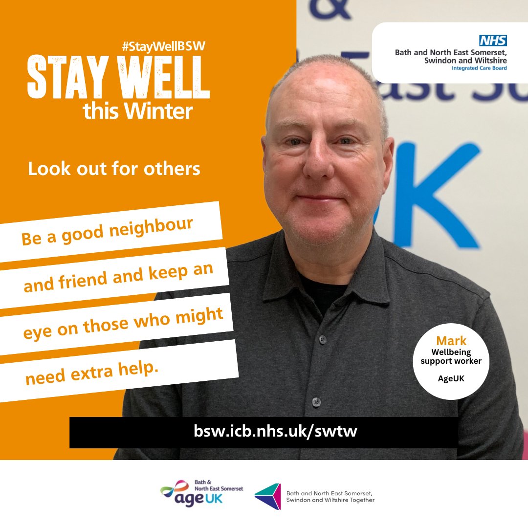 BSW Together (@bsw_together) on Twitter photo ๐ค Stay Well This Winter
Look out for others. A simple chat or small act of kindness can make all the difference.
bsw.icb.nhs.uk/swtw/
<a href="/AgeUKBANES/">Age UK BANES</a>
#StayWellBSW ๐ค Stay Well This Winter
Look out for others. A simple chat or small act of kindness can make all the difference.
bsw.icb.nhs.uk/swtw/
<a href="/AgeUKBANES/">Age UK BANES</a>
#StayWellBSW