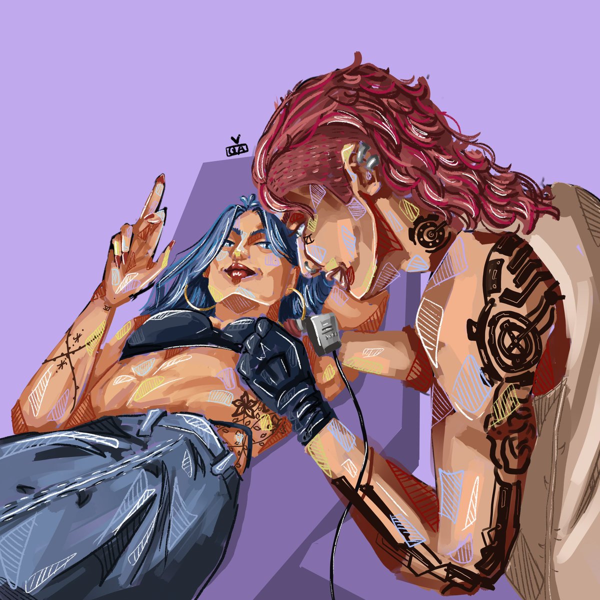 QueerAtelier's tweet image. Can’t stop thinking about tattoo artist Vi giving Cait a tattoo🤭
#caitvi #arcanefanart