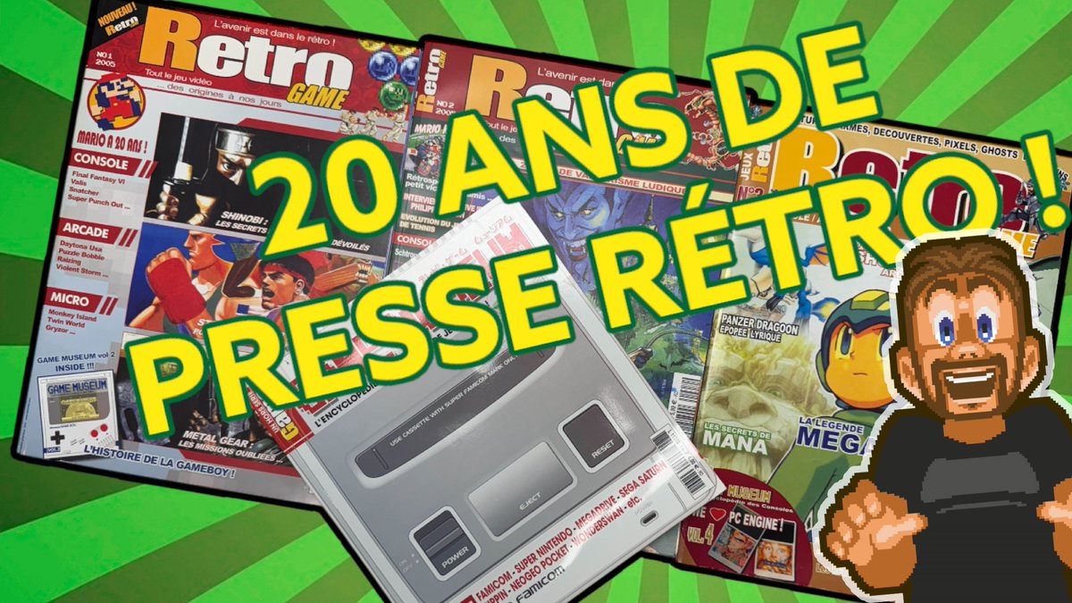 Et hop, nouvelle vidéo sur ma chaîne ! Il y a 20 ans sortait le #1 de #RetroGame, dont j'étais co-rédac'chef. Voici quelques souvenirs... :) <a href="/GDorison/">Guillaume [Asenka] Dorison</a> <a href="/BenjaminPeray/">Ben Pix RGB</a> <a href="/Chez_Bruno/">Bruno Rocca</a> <a href="/Manga56/">Régis Monterrin</a> 
youtu.be/ihxQIIJPFu8