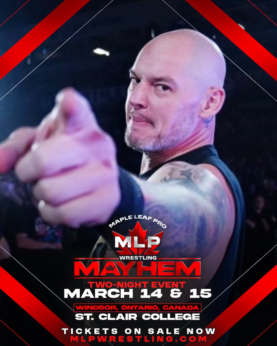 ICYMI: "The Nomad" Bishop Dyer (formerly WWE Superstar Baron Corbin) is headed to #MLPWreslting at MLP MAYHEM in Windsor, Ontario at St. Clair College on March 14-15!

Tickets for MLP MAYHEM ON SALE NOW at mlpwrestling.com!

Order MLP MAYHEM on Triller TV at