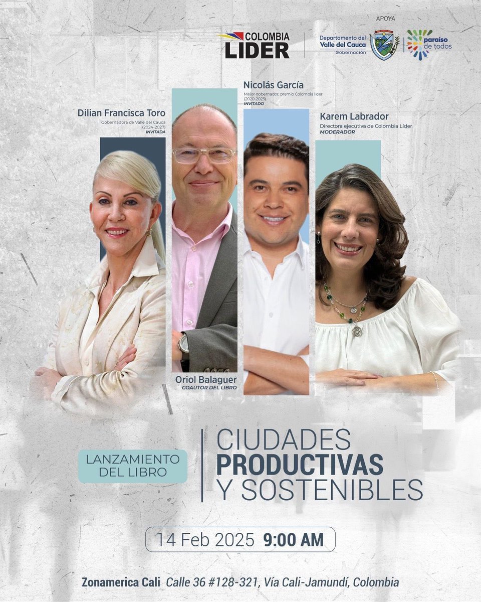 JuanSebastian Jaramillo (@juanseb52691692) on Twitter photo 📢 INVITACIÓN 📢
Al lanzamiento del libro "Ciudades Productivas y Sostenibles", un espacio de diálogo sobre el desarrollo urbano y las estrategias para construir territorios más competitivos y sostenibles.
📅 Fecha: 14 de febrero de 2025
⏰ Hora: 9:00 AM
📍 Lugar: Zonamerica 📢 INVITACIÓN 📢
Al lanzamiento del libro "Ciudades Productivas y Sostenibles", un espacio de diálogo sobre el desarrollo urbano y las estrategias para construir territorios más competitivos y sostenibles.
📅 Fecha: 14 de febrero de 2025
⏰ Hora: 9:00 AM
📍 Lugar: Zonamerica