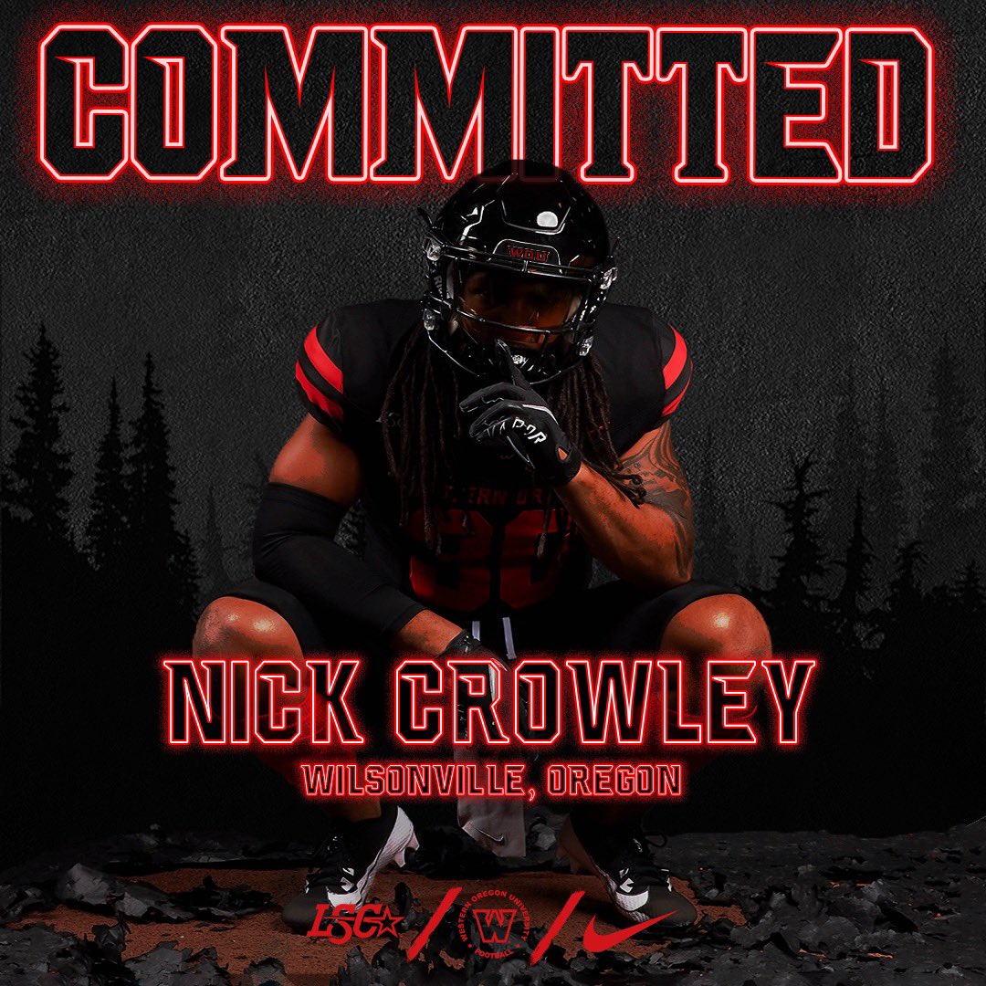 Nick Crowley | C/O 2025 | WR/DB (@nickcrowley_6) on Twitter photo Very blessed to be able to announce my commitment to Western Oregon University!! <a href="/MattOverlin/">Matt Overlin</a> <a href="/iTz_Rev/">Coach Paul Revis</a> <a href="/ArneFerguson/">Arne Ferguson</a> <a href="/CoachManningWOU/">Josh Manning</a> <a href="/RCarterTV/">RaShaad Carter</a> <a href="/flyguyhuey5/">Houston Lillard</a> <a href="/BrandonHuffman/">Brandon Huffman</a> Very blessed to be able to announce my commitment to Western Oregon University!! <a href="/MattOverlin/">Matt Overlin</a> <a href="/iTz_Rev/">Coach Paul Revis</a> <a href="/ArneFerguson/">Arne Ferguson</a> <a href="/CoachManningWOU/">Josh Manning</a> <a href="/RCarterTV/">RaShaad Carter</a> <a href="/flyguyhuey5/">Houston Lillard</a> <a href="/BrandonHuffman/">Brandon Huffman</a>