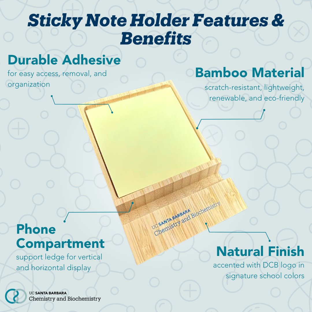 UCSB Department of Chemistry and Biochemistry (@ucsbchemistry) on Twitter photo This Friday, we're giving away a signature DCB Sticky Note Holder to five lucky UCSB students! 😉🎁 Check out our Instagram (<a href="/ucsbchemistry/">UCSB Department of Chemistry and Biochemistry</a>) to learn the rules and enter giveaways for DCB merch! 🧪🤞#UCSB #UCSBChemistry This Friday, we're giving away a signature DCB Sticky Note Holder to five lucky UCSB students! 😉🎁 Check out our Instagram (<a href="/ucsbchemistry/">UCSB Department of Chemistry and Biochemistry</a>) to learn the rules and enter giveaways for DCB merch! 🧪🤞#UCSB #UCSBChemistry