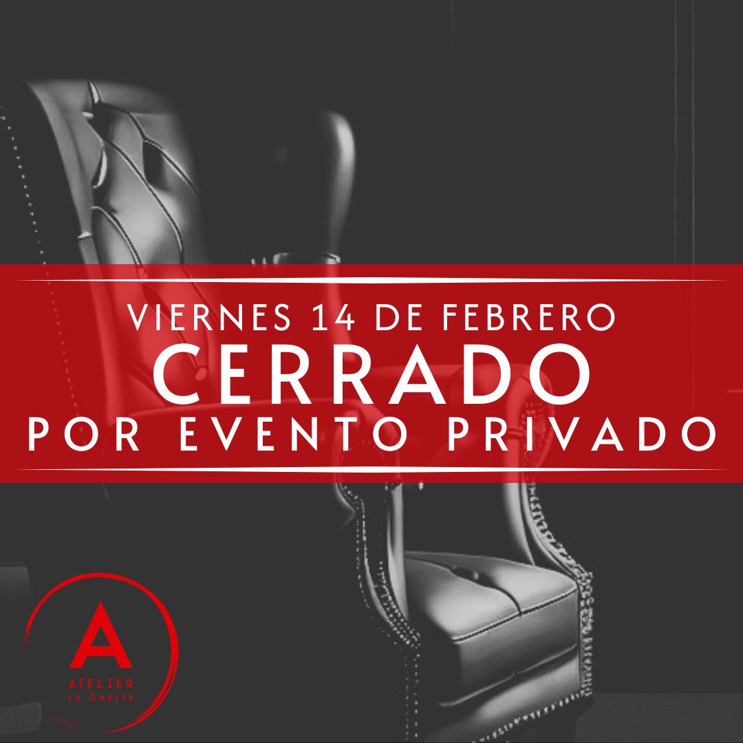 Esta semana en Atelier: 
13 jueves. Tiempo de Atelier. 
14 viernes. CERRADO por evento privado. 
15 sábado de 20 a 02 h. Sangre, sudor y lágrimas. Cena S/M. 
16 domingo de 17 a 20 h. Femme Fatale.
Más información en nuestro perfil de Fetlife.
