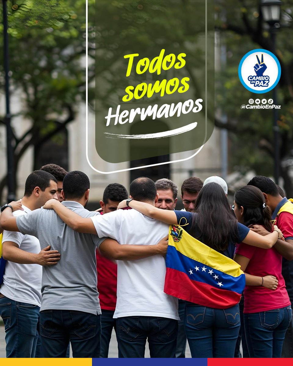 CambioEnPaz's tweet photo. Los venezolanos estamos dispuestos a construir en conjunto, a salir adelante, a dar el 100% para crecer y vivir en una #VenezuelaPosible llena de oportunidades

Mantenemos la fe 🙏 Seguimos Adelante https://t.co/uT8bWPRrAe