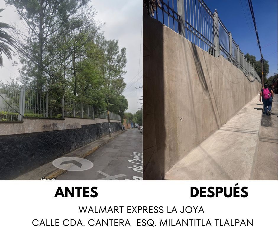 fernandiscos's tweet photo. Walmart_com_mx La Joya tras la "caída de una barda"sin al menos 5 árboles que antes daban sombra y oxígeno. ¿Cuál es el plan de reforestación? ¿O solo los quitaron sin más? 
#CDMX #Tlalpan
#FortalezasPAOT #cuentasclaras #EmpresaRegenerativa2040

@PAOTmx @TlalpanAl @Gabyosoriohdz https://t.co/VQtgjYeqOX