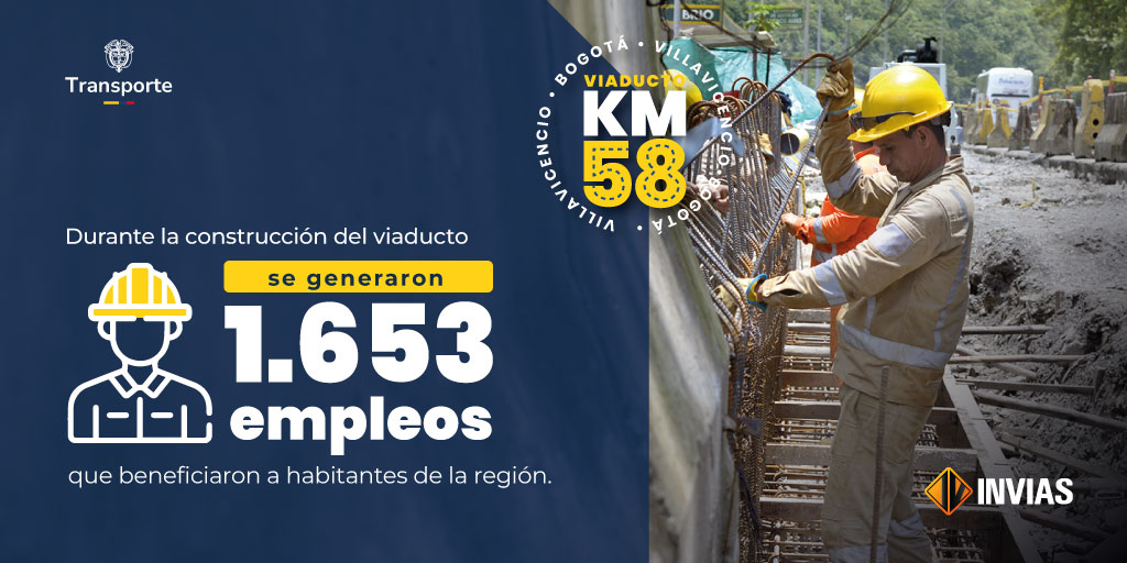 InviasOficial's tweet photo. 👷‍♂️🤝👷‍♀️ La construcción de este viaducto🌉 generó un impacto positivo, principalmente para los habitantes de la región, creando empleos para mano de obra calificada y no calificada, lo que hoy posibilita la puesta en servicio de esta infraestructura. #Km58 🇨🇴 #UniendoAlPaís https://t.co/PBxlL6kfwN