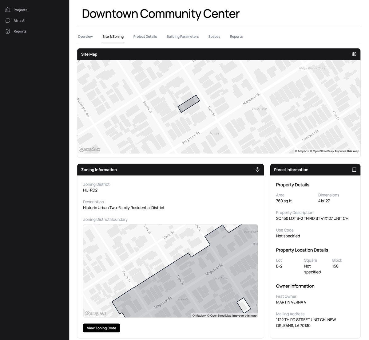 atria_ai's tweet photo. 🚀NEW: Instant Site &amp; Zoning Analysis powered by AI
Input any address, instantly get: 
📍 Site maps 
🏗️ Zoning &amp; setbacks
🌊 FEMA flood data 
🌡️ Temperature &amp; solar exposure 🌍 And more
See how Atria can transform your architecture/construction workflow ⬇️ https://t.co/kFJNGWirvs https://t.co/HyrXSGSpi1