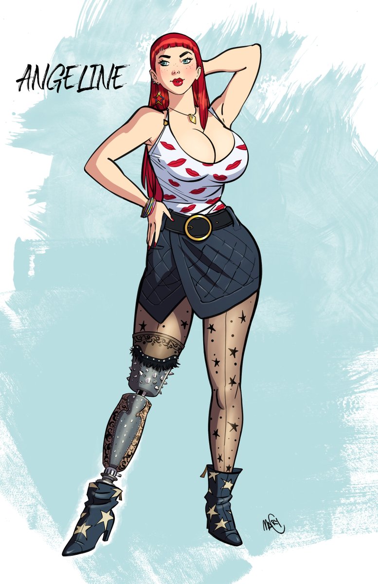 I present to you Angeline , another character from my comic book "Les Goulues  : 24 years old, French dancer. 
comic book character les goulues, pre-order on Kickstarter site
#burlesque #dancer #disability #dancerwhitprosthesis #prosthesisleg #inclusion #comicbooks #bodypositive