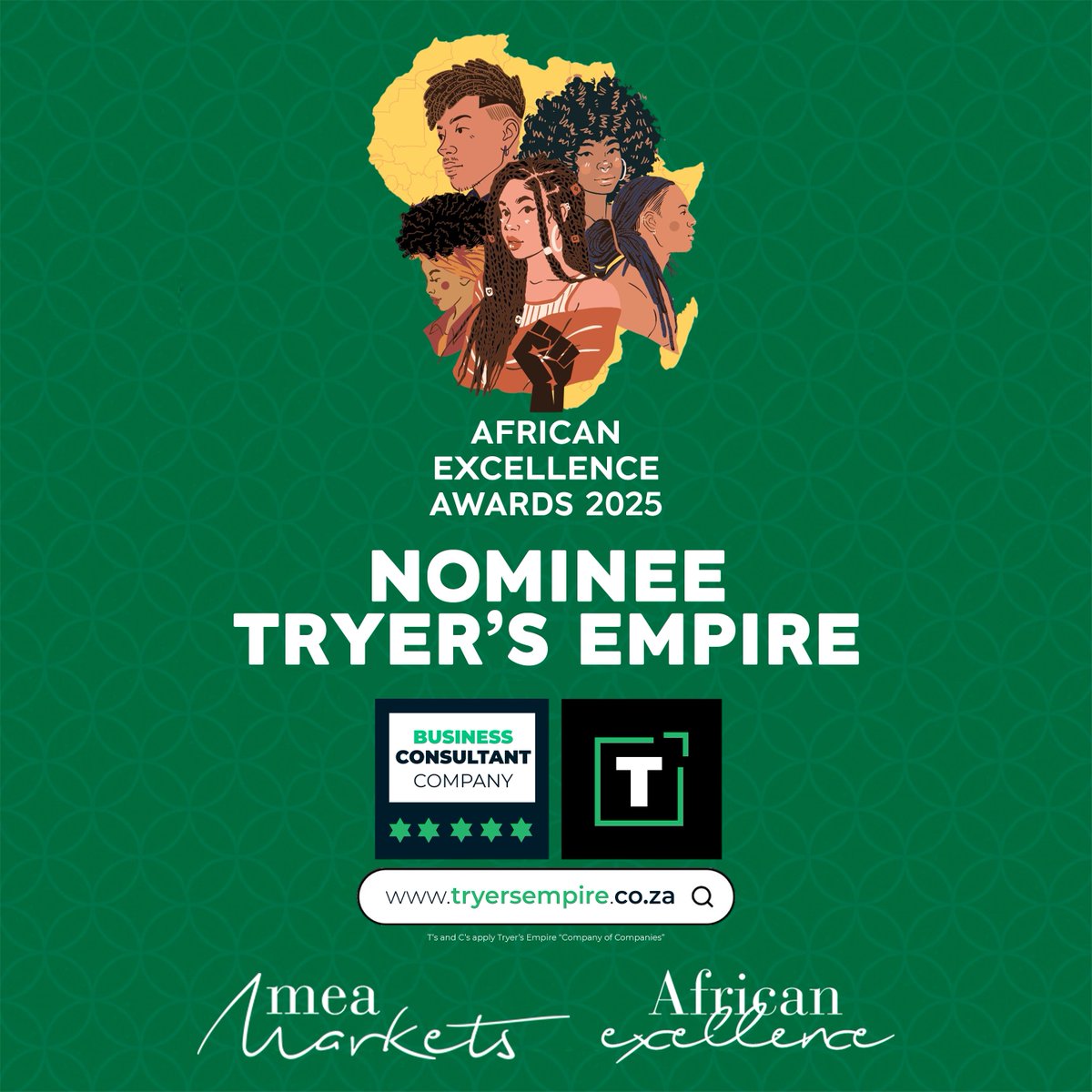 vinnycooker's tweet photo. @TryersEmpire is thrilled to be nominated for the African Excellence Awards 2025 by @ME_Markets! We're grateful for the recognition and look forward to the voting process. Please stay tuned to cast your vote for us once voting begins!

#AfricanExcellenceAwards2025 #MEAwards https://t.co/KUrb3Os3kw