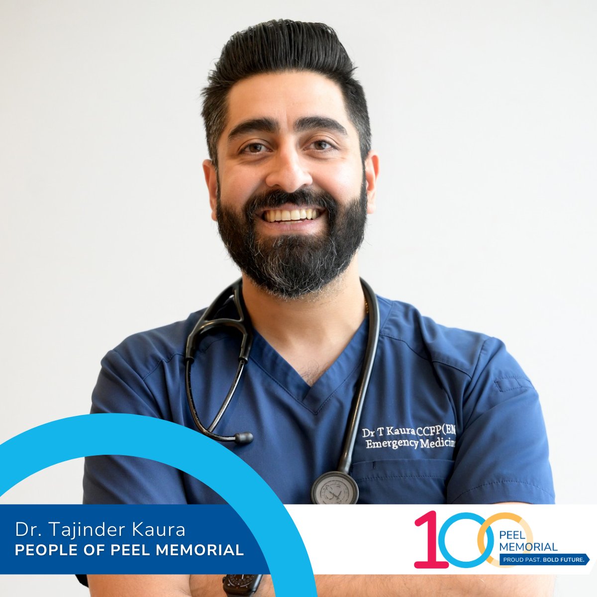 Introducing #PeopleofPeelMemorial, a series dedicated to recognizing a century of care and community, and the people whose experiences and memories have built the foundation of Peel Memorial's legacy.

First up is Dr. Tajinder Kaura, Urgent Care Centre Site Chief and Emergency