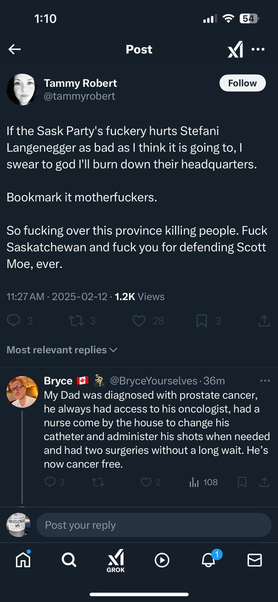 TravisTimmins's tweet image. Yeah this seems like a threat to me….hopefully the RCMP take this seriously #skpoli #getsomehelp