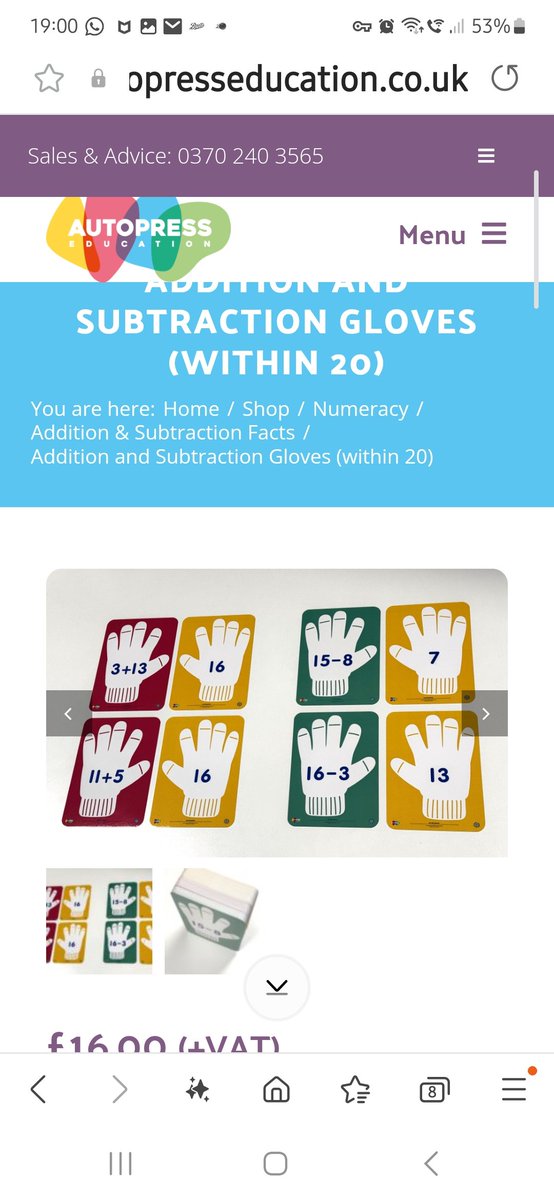 Very excited to get home to these beauties today! My addition&amp;subtraction matching pairs gloves have now been created by <a href="/autopressedu/">Autopress Education</a> &amp; are available to purchase on their website  now! More of my resources coming soon.😁🎉
