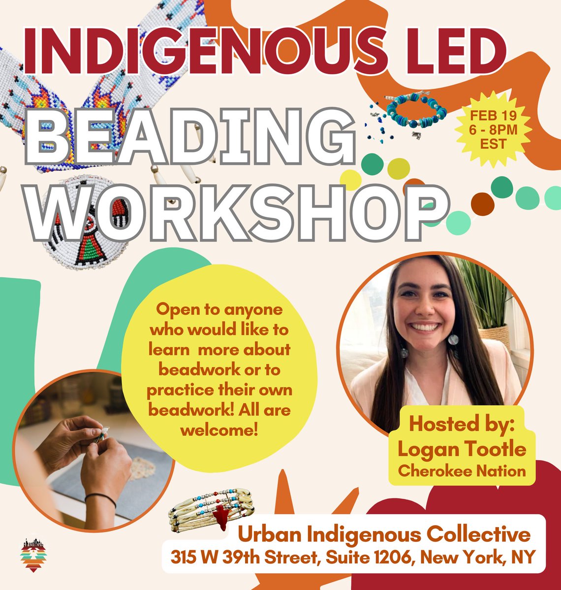 ✨ Join us for an Indigenous-Led Beading Workshop! ✨

📅 Date: Feb 19
⏰ Time: 6 - 8 PM EST
📍 Location: Urban Indigenous Collective, 315 W 39th Street, Suite 1206, New York, NY

eventbrite.com/e/beginners-be…