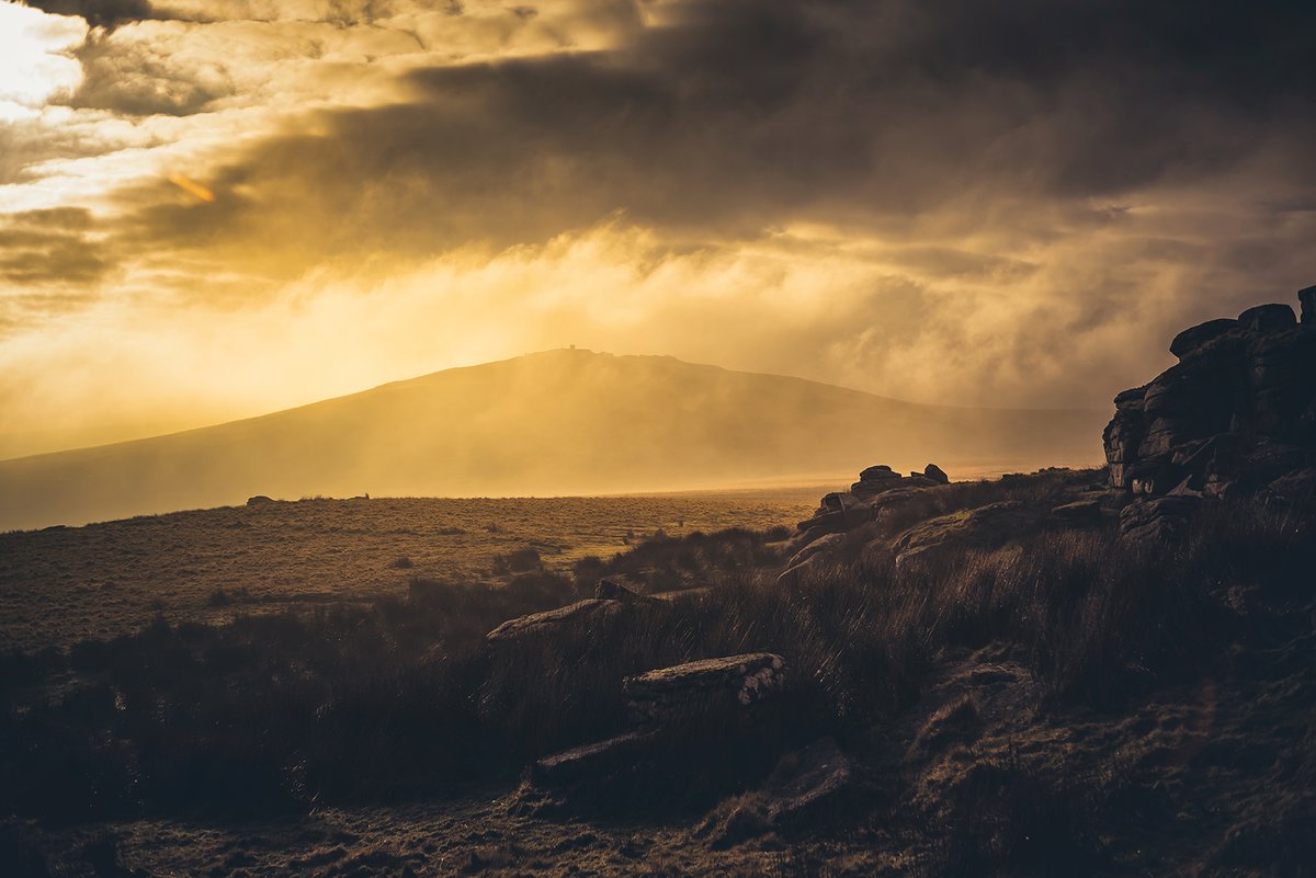 #Steeperton #Tor on #Dartmoor emerging from the low cloud on Sunday ... from #OkeTor